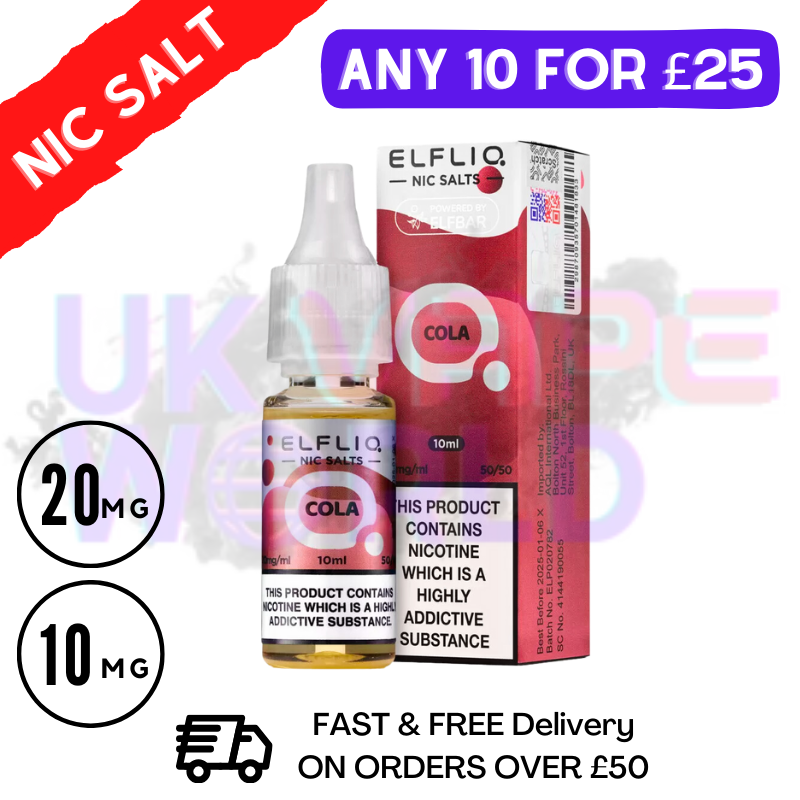 Shop ElfLiq 'Cola' Nic Salt 10ML eLiquid Online - UK Vape World