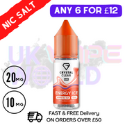 Shop Energy ICE Crystal Clear Bar Nic 10ML Nicotine Salt eLiquid - UK Vape World