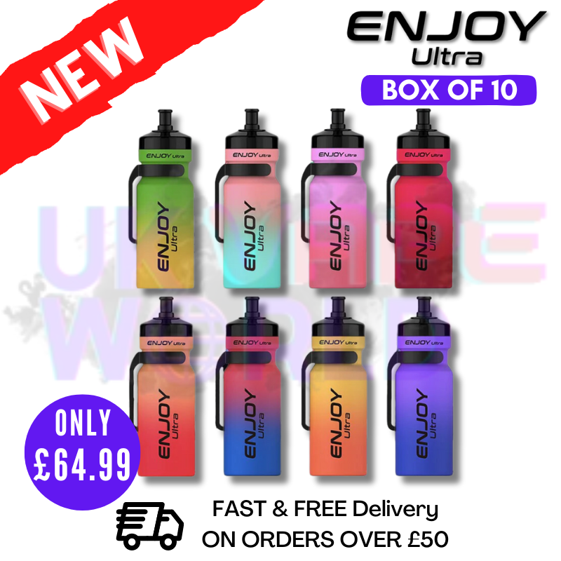 Shop Enjoy Ultra 9000 Puffs Box of 10 | ONLY £64.99 | Water Bottle Vaping - UK Vape World