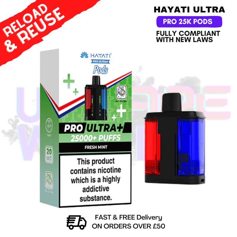 Hayati 25K Replacement Pods Pro Ultra Plus - 2 For 12