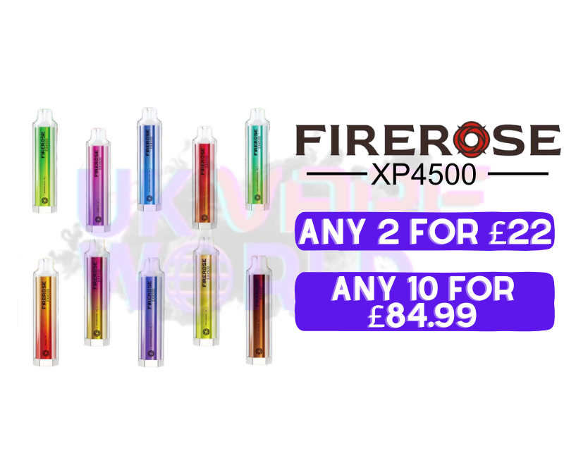 FireRose Elux EX 4500 Vape Puff Disposable Bars - Multibuy Offers at UK Vape World