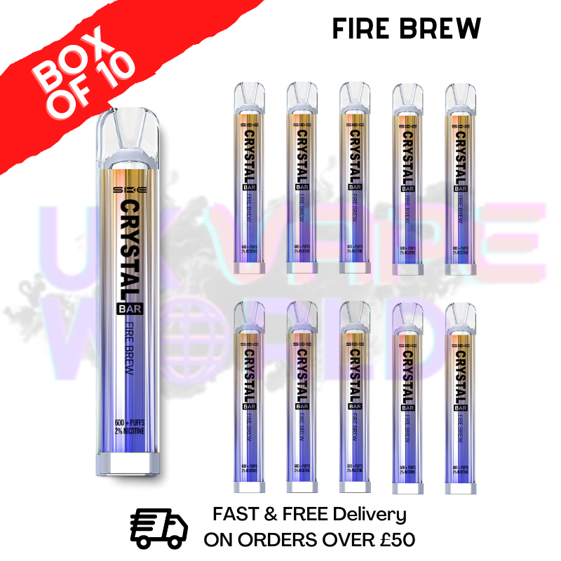 Fire Brew - Crystal Bar Puffs 600 SKE Box Of 10 Disposable Bars
