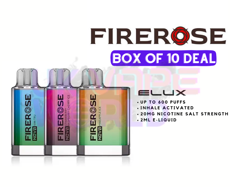 Box Of 10 - Elux FireRose NOVA EX600 Vape
