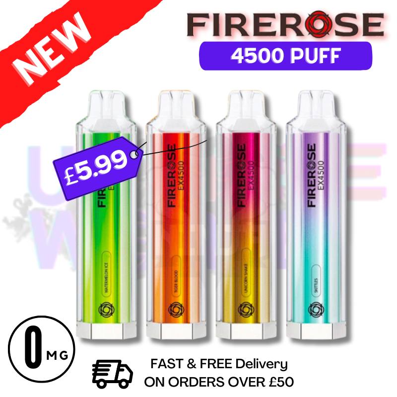 FireRose Elux EX 4500 Vape Puff Disposable Bars - £5.99