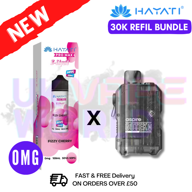 Fizzy Cherry Hayati 30K Puff Zero Nicotine Vape Kit - ukvapeworld