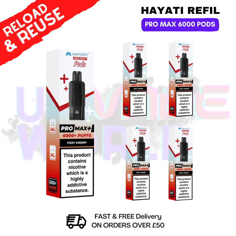 shop Fizzy Cherry Hayati ProMax 6K Replacement Pods Box Of 5 - ukvapeworld