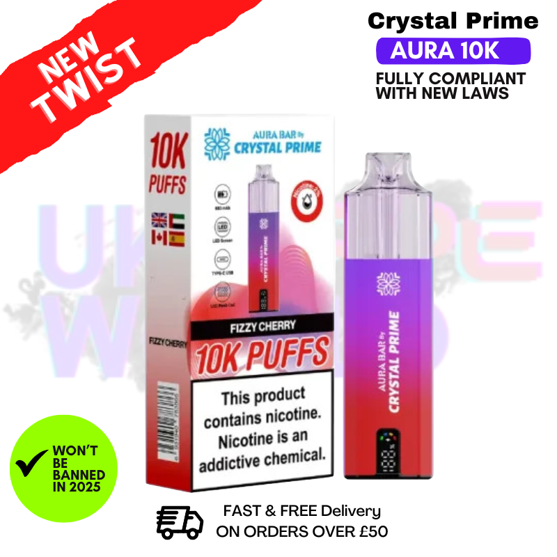 Shop Fizzy Cherry Crystal Prime 10K Puff Pod Kit - UK Vape World