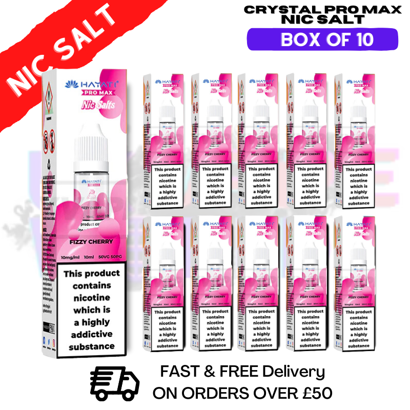 Fizzy Cherry Hayati Crystal Bar Pro Max Pack Box Of 10 Nic Salts