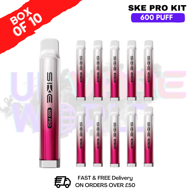 Fizzy Cherry SKE Crystal PRO 600 Puff Box Of 10 - ukapeworld