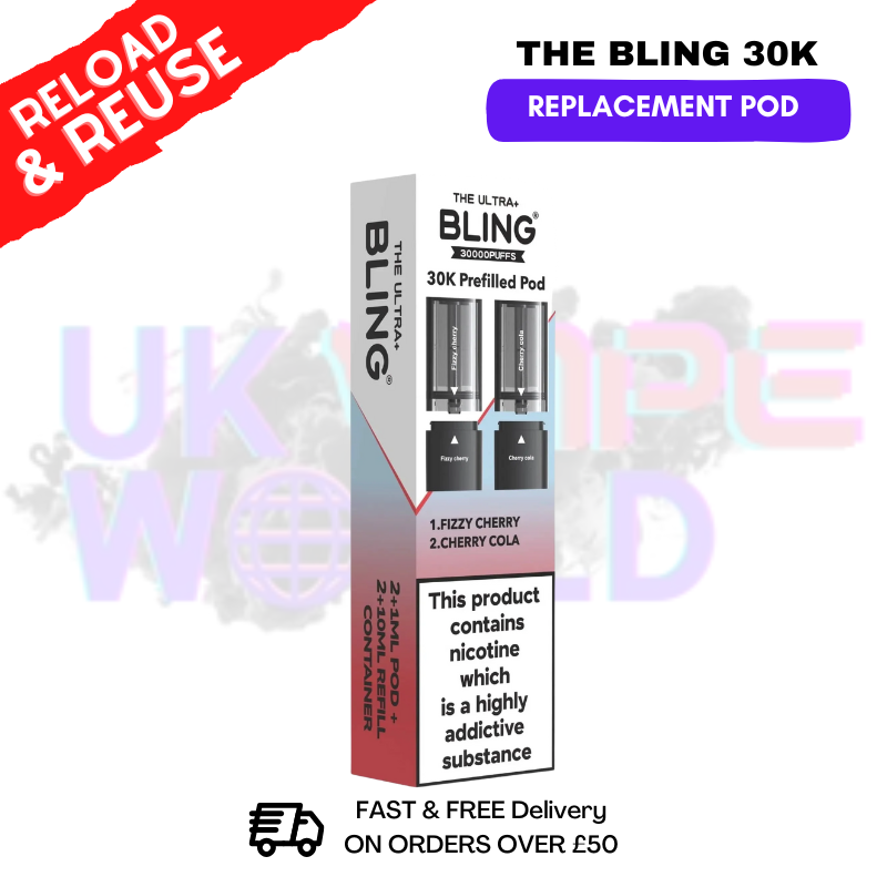 Fizzy Cherry Bling 30k REFIL PACK Ultra Plus Pods  - £6.99 - ukvapeworld