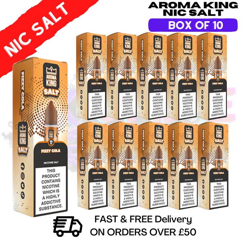 Shop Fizzy Cola Aroma King Pack / Box Of 10 Nic Salts - UK Vape World