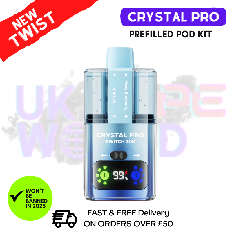 Fizzy Blueberry Crystal Pro 30K Switch Prefilled Pod Kit