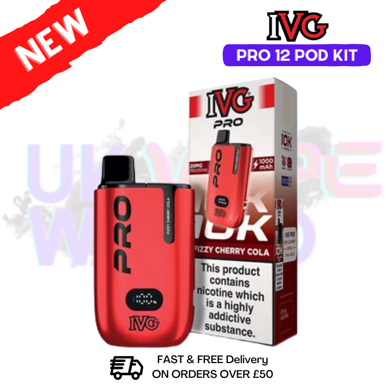 Fizzy Cherry Cola IVG Pro12 Prefilled Pod Kit - UK Vapeworld