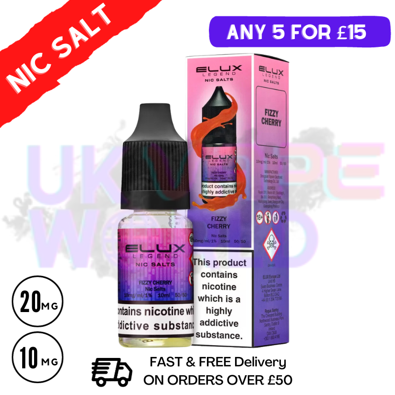 Fizzy Cherry Elux Legend Nic Salt 10ML eLiquid - UK Vape World