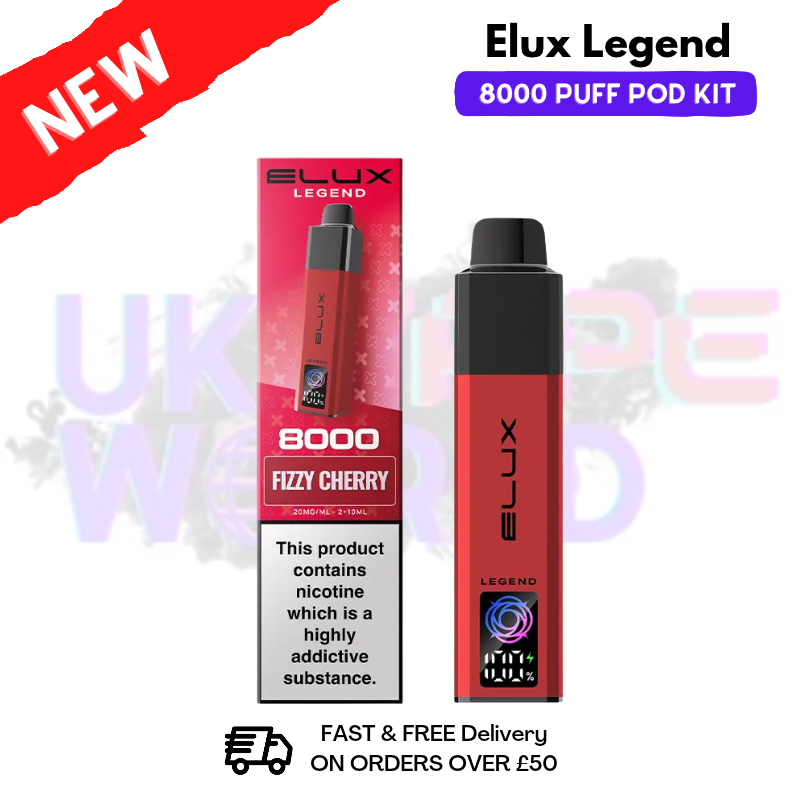 Fizzy Cherry Elux Legend 8000 Puff Pod Kit - UK Vapeworld