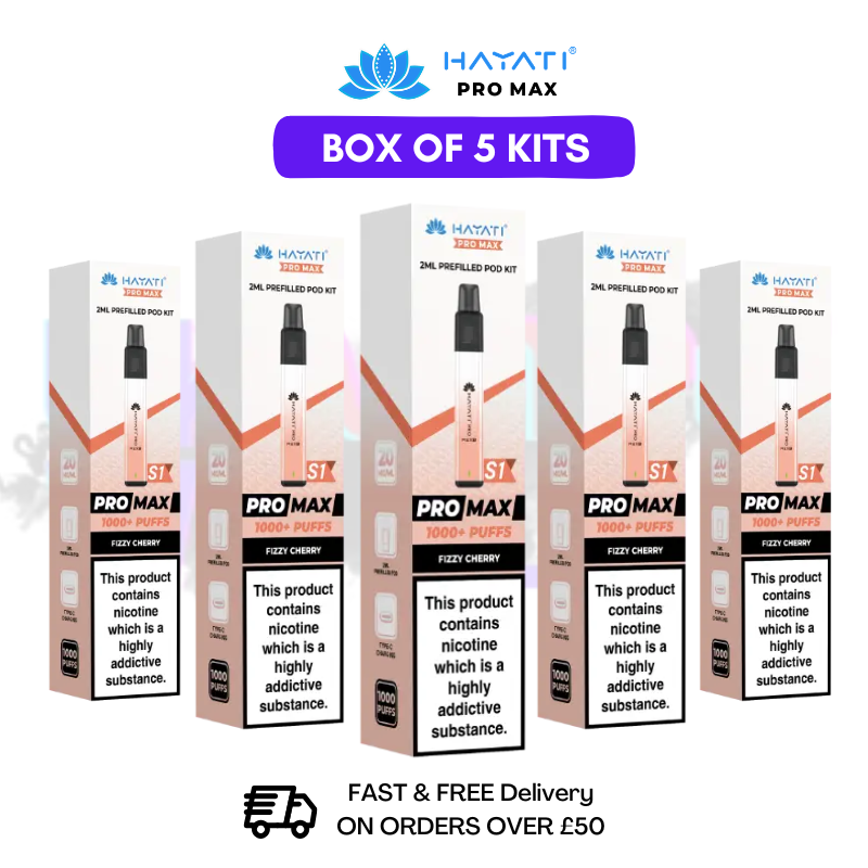 Fizzy Cherry Hayati Pro Max S1 Kits Box Of 5 - £17.99 - UK Vapeworld