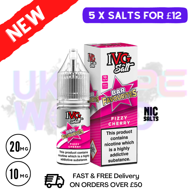 Fizzy Cherry IVG "Bar Favourites" Salt 10ml Nic Eliquid - UK Vape World
