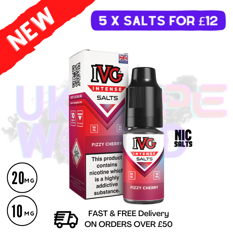Shop Fizzy Cherry IVG Intense Nic Salt E-Liquid - UK Vape World