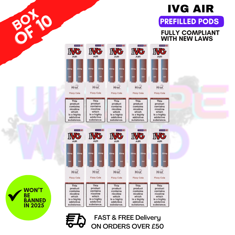 Shop Fizzy Cola IVG AIR Prefilled Pod Box Of 10 - UK Vape World