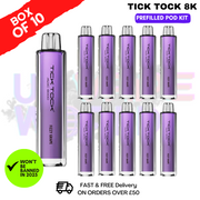 Fizzy Grape Tick Tock Magic 8000 8K Box Of 10
