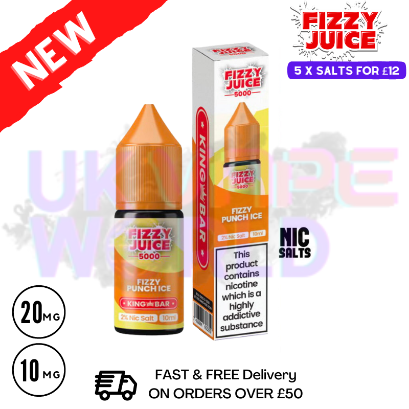 Fizzy Juice 5000 Nic Salt Fizzy Punch ICE 10ML E-liquid - UK Vape World