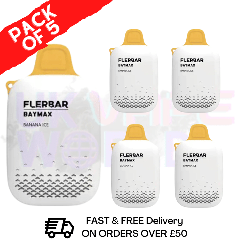 Banana ICE - FlerBar Baymax 3500 Puff Bar Pack Of 5 Vape Pen - UK Vape World