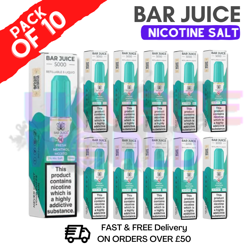 Shop Fresh Menthol Mojito Bar Juice 5000 Nic Salt | Box of 10 | ONLY £15.99 - UK Vape World
