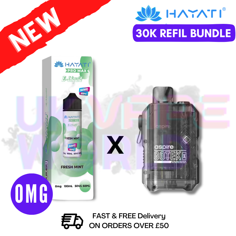 Fresh Mint Hayati 30K Puff Zero Nicotine Vape Kit - ukvapeworld