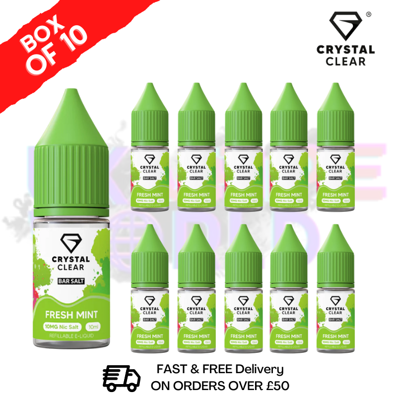 Fresh Mint Crystal Clear Nic Salt Box Of 10 - Only £17.99 - ukvapeworld