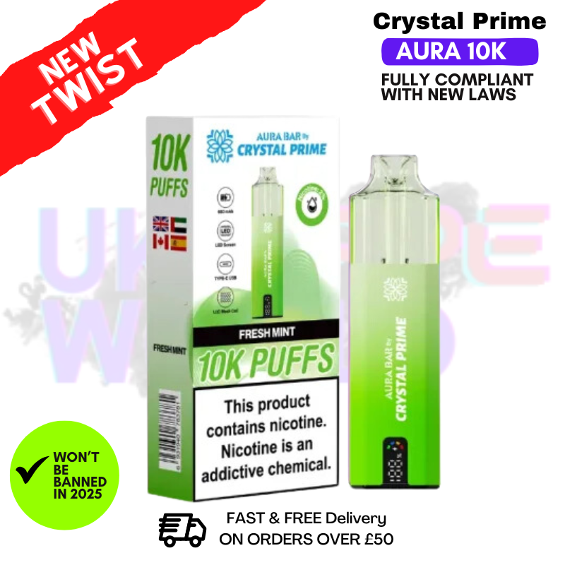 Shop Fresh Mint Crystal Prime 10K Puff Pod Kit - UK Vape World