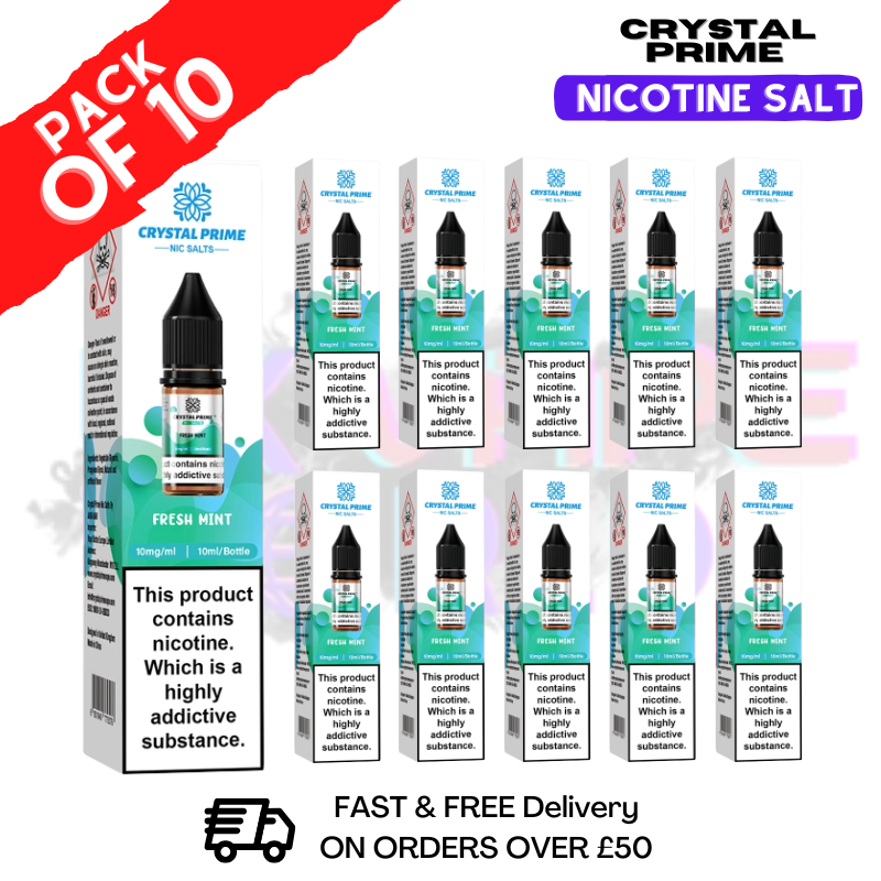 Fresh Mint Crystal Prime Nic Salt Box Of 10