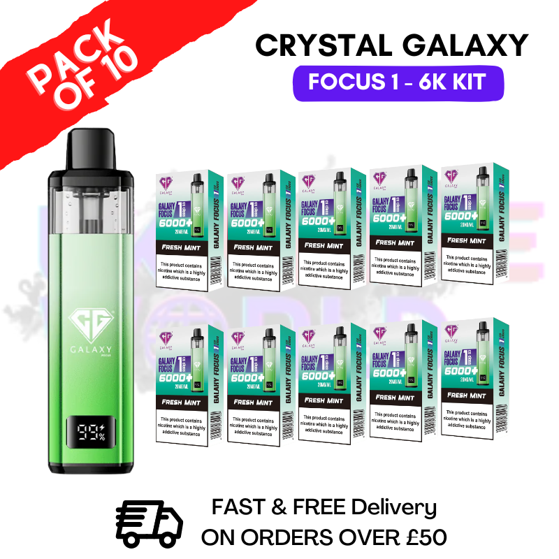 Fresh Mint Crystal Galaxy Focus 6K Kits Box Of 10 - ukvapeworld