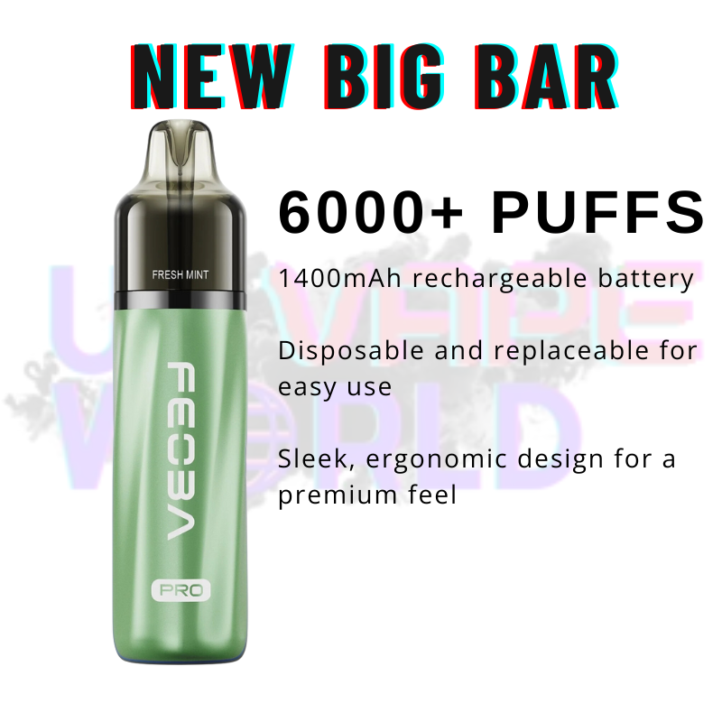 Features Of Fresh Mint Feoba Pro 6000 6K Puff Pod Kit