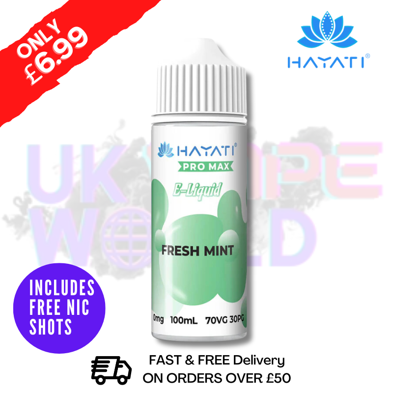 Shop Fresh Mint Hayati Pro Max Shortfill Juice 100ML Eliquid - UK Vape World