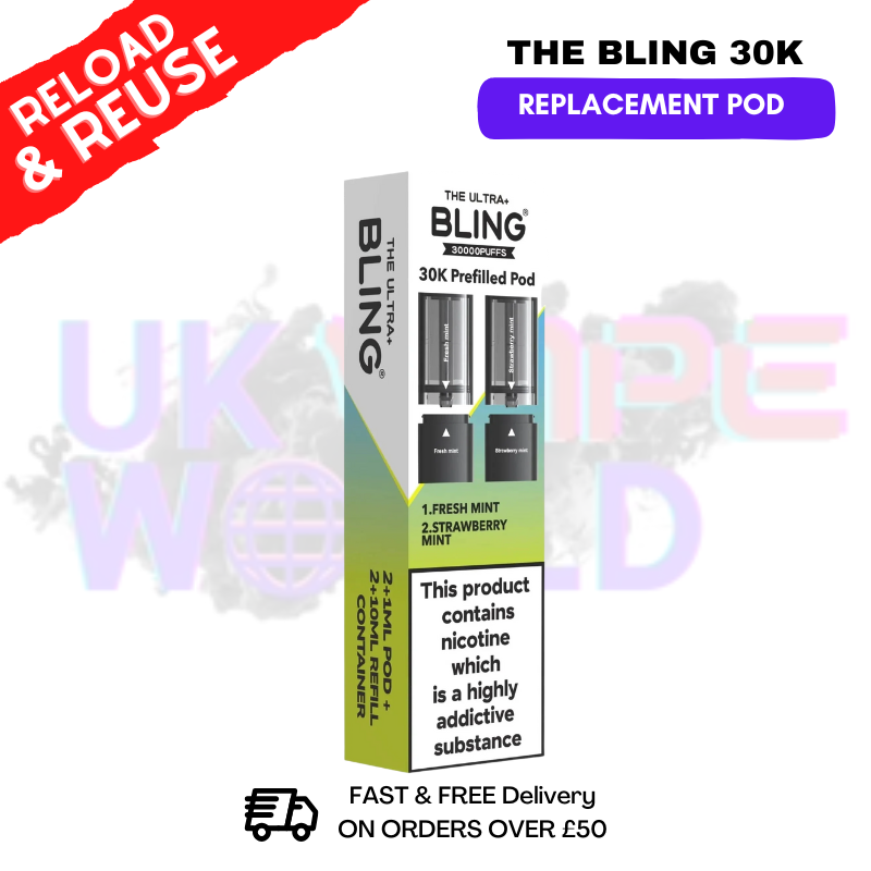Fresh Mint Bling 30k REFIL PACK Ultra Plus Pods  - £6.99 - ukvapeworld