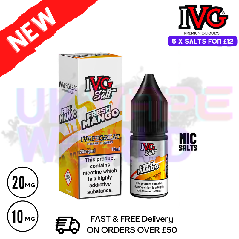 Fresh Mango IVG Salt 10ml Nic Eliquid - UK Vape World