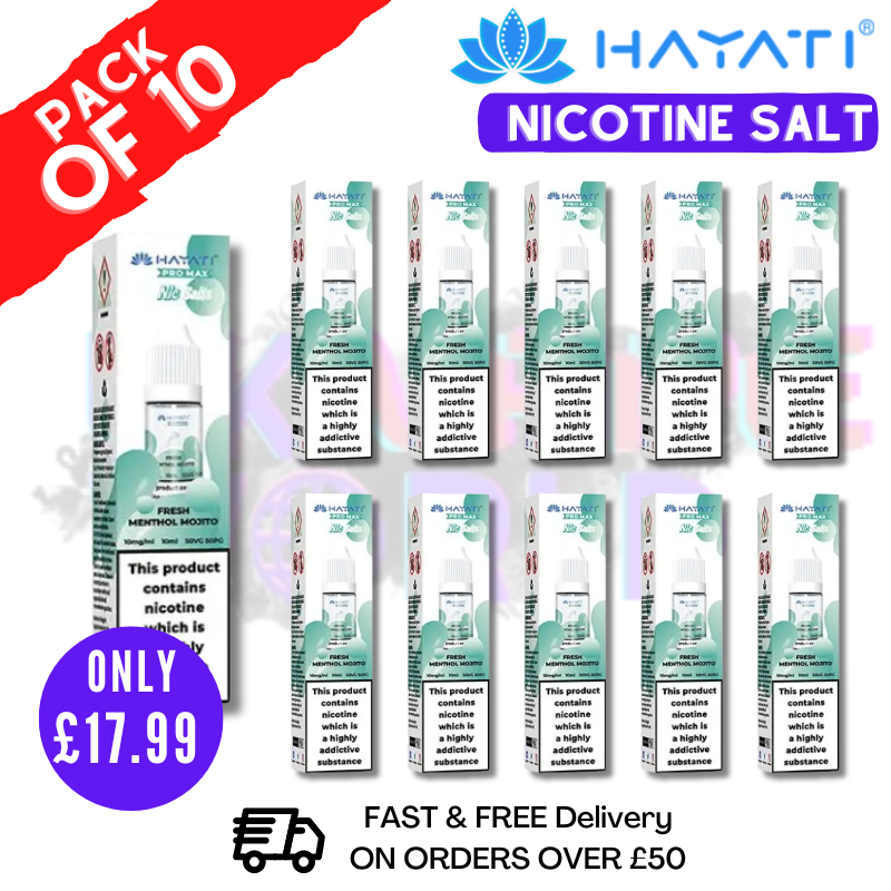 Fresh Menthol Mojito Hayati Pro Max Nic Salt Box Of 10 Fresh Menthol Mojito Hayati Pro Max Nic Salt Box Of 10