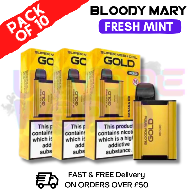 Fresh Mint Gold Bloody Mary 600Puff Disposable Pod Kit - UK Vape World