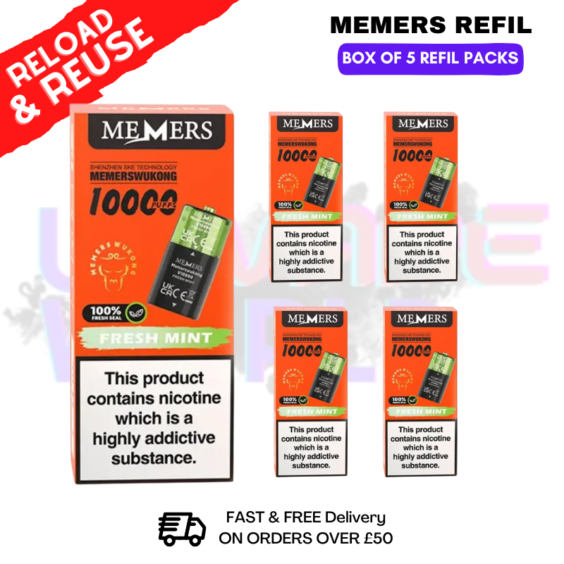 shop Fresh Mint Memers V10000 Replacement Pods Box of 5 - ukvapeworld