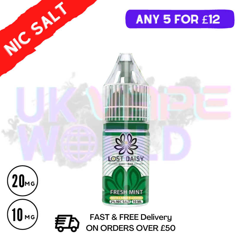 Fresh Mint LOST Daisy Nic Salt 10ML eLiquid - UK Vape World