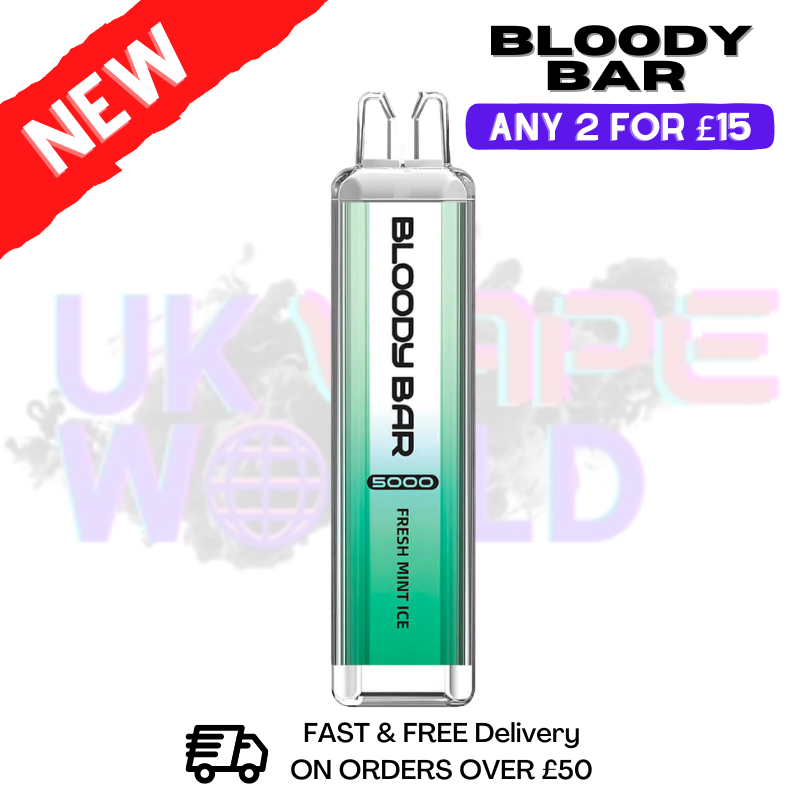 Fresh Mint Bloody Bar 5000 Puffs Disposable - UK Vape World