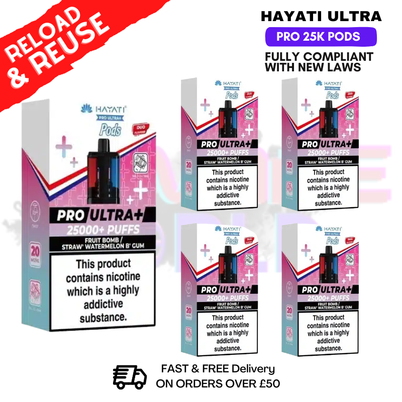 Hayati 25K Fruit Bomb Replacement Pods Box Of 5 - UKVAPEWORLD