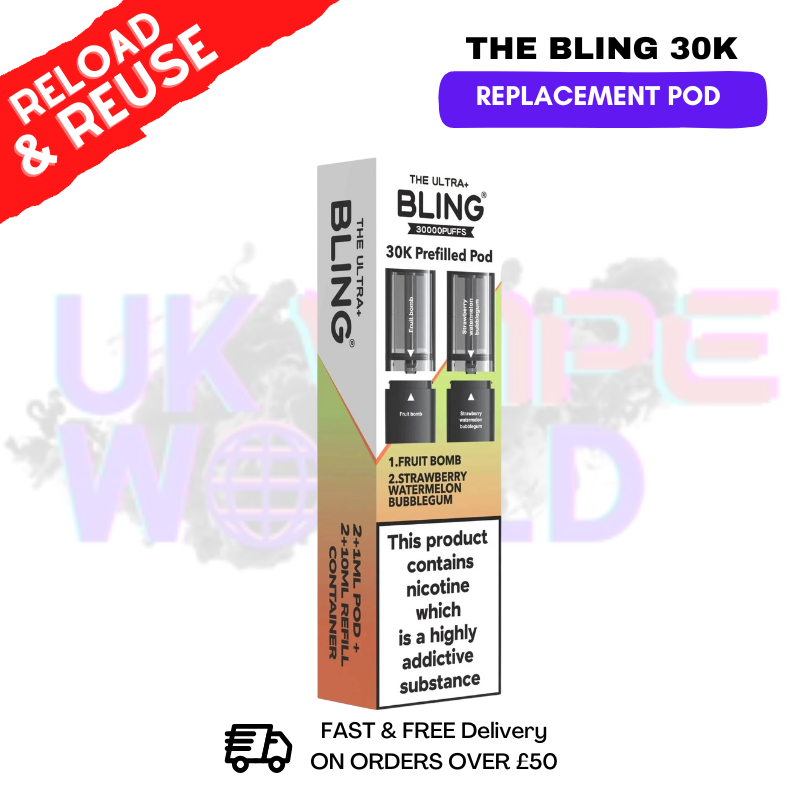Fruit Bomb Bling 30k REFIL PACK Ultra Plus Pods  - £6.99 - ukvapeworld