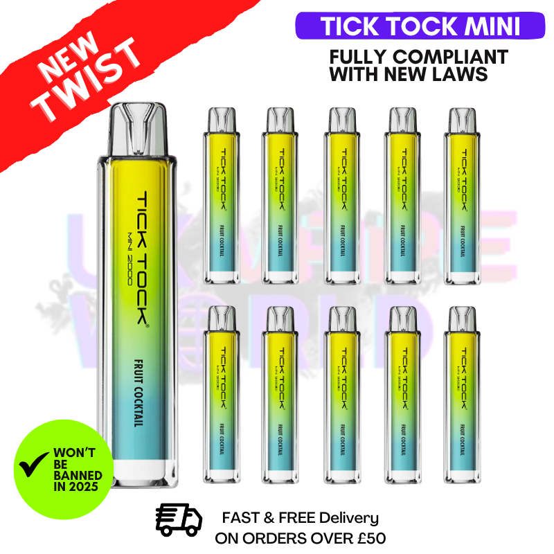 Shop Fruit Cocktail Tick Tock Mini 2000 Box Of 10 - UK Vape World