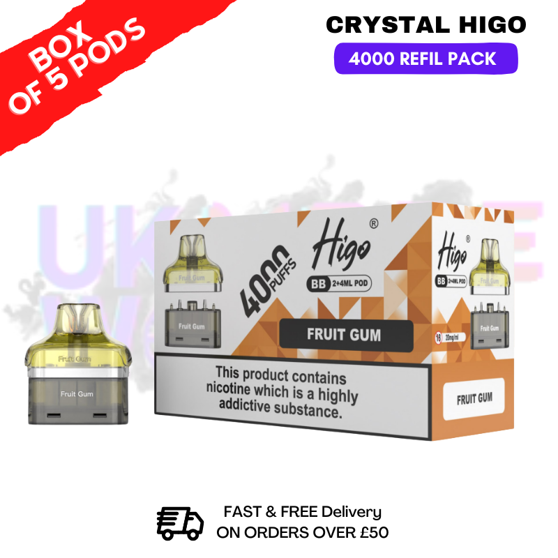 shop Fruit Gum Crystal Higo 4000 REFIL Pods BOX OF 5 - ukvapeworld