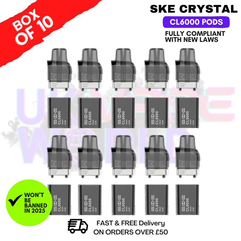 Shop Fruit Gum SKE Crystal CL6000 Prefilled Pod Box Of 10 - UK Vape World