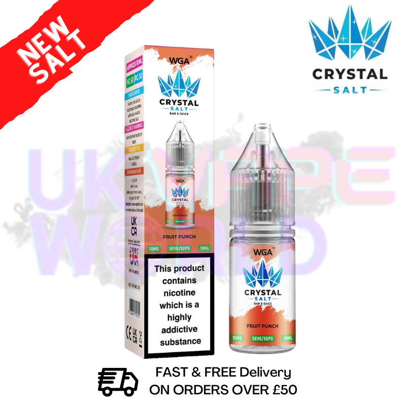 Buy Online Fruit Punch WGA Crystal Nic Salt | Nicotine Salts | Lowest Price - UK Vape World
