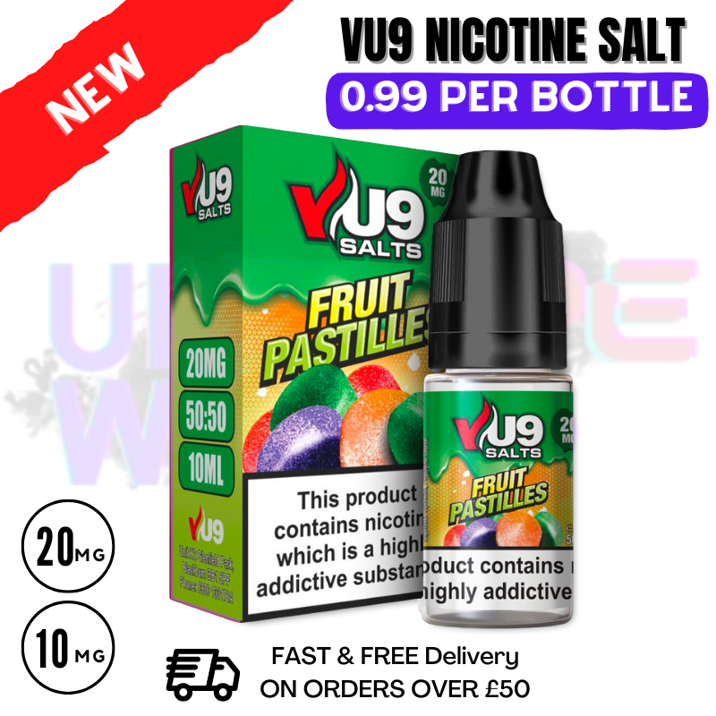 Shop Fruit Pastilles Nic Salt 10ml Nicotine E Juice by VU9 - 99p Eliquid - UK Vape World