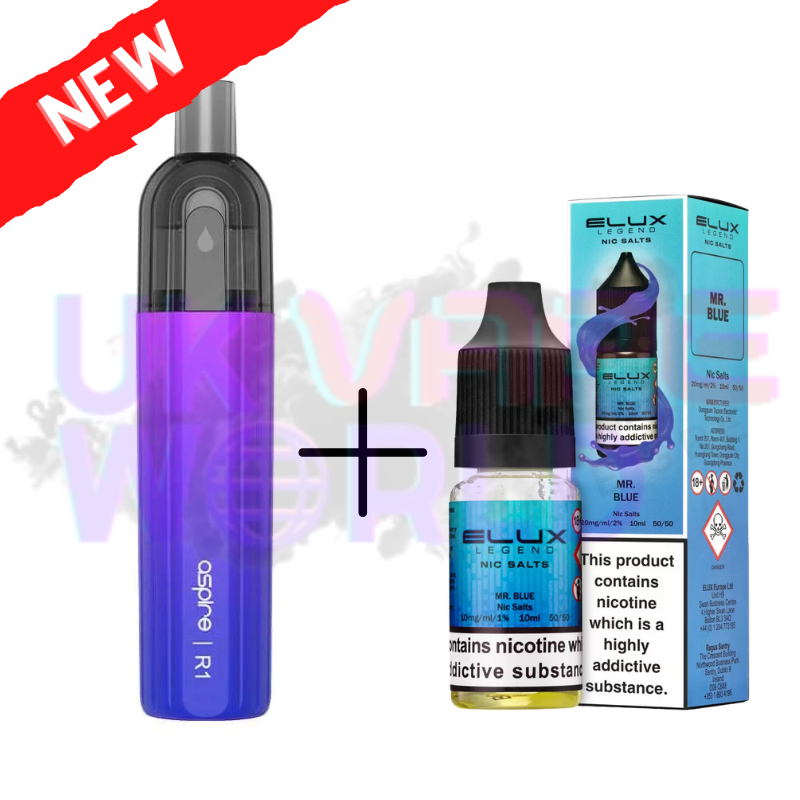 MR BLUE ELUX LEGEND Salt 3500puff x Aspire Disposble Kit