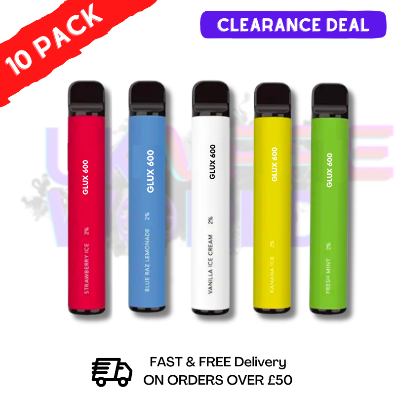 GLUX 600 puff MINI Bar - Mixed Box Of 10 - UK Vape World